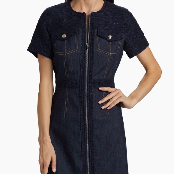 New with tags denim and tweed mini dress - Picture 3 of 4